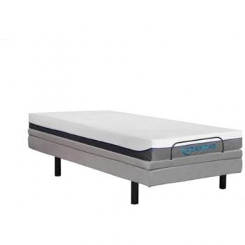 Cama eléctrica de relajación decorativa + colchón de espuma viscoelástica - 80 x 200 cm - Tela - Gris - MENASINA