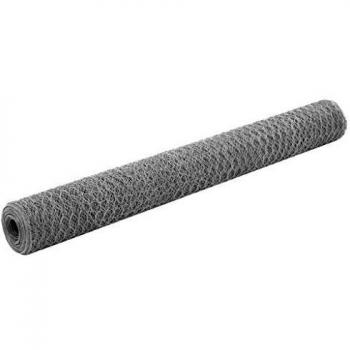 vidaXL Malla de Alambre Hexagonal Acero Galvanizado 25x1.2m Plateado Bricolaje