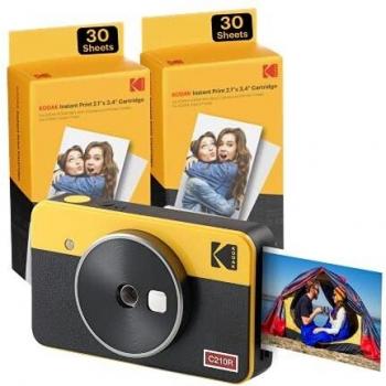 Kodak Mini Shot 2 Retro Pack de Cámara Digital Instantánea Bluetooth + 60 Hojas de Papel Fotográfico 5.3x8.6cm - Pantalla LCD 1.7 - Flash Integrado