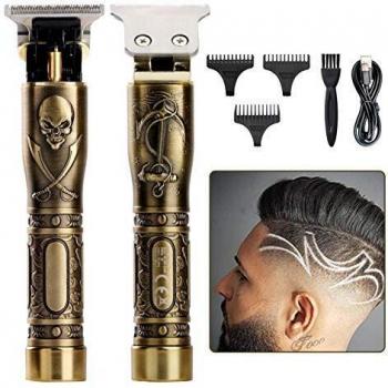 Cortapelos profesional para hombre, cortadora de pelo eléctrica Outliner Kit Zero Gapped Barba, recortadora inalámbrica en T recargable con 3 peines guía, cepillo