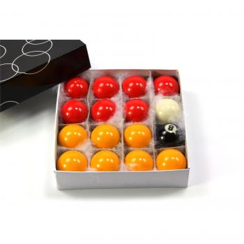 Juego de 16 bolas de billar para niños pequeños, de 38 mm, color rojo y amarillo