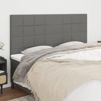 Cabeceros de tela gris oscuro vidaXL, 4 unidades, dimensiones 80x5x78/88 cm