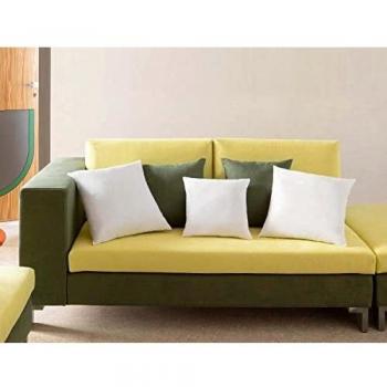 Cojines Sofa 30x30 2 Unidades Decorativos Relleno del Cojín Cuadrado Hipoalergénico Antiácaros y Suave para Hogar con Funda de Almohada en Cotton y Polyest. Blanco Extraíble y Lavable