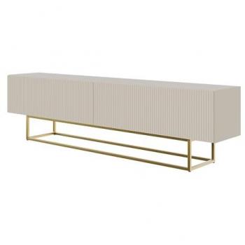 Mueble para TV VELDIO - 175 cm - taupe (gris-beige) con patas de metal dorado