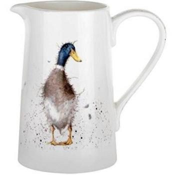 Pato Azul Marrón Blanco Amarillo Grande Porcelana la Jarra 15CM X 9.5CM X 15CM-0.6L