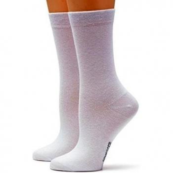 Schiesser - Calcetines opacas para mujer, pack de 2, talla 39-40, color blanco 100