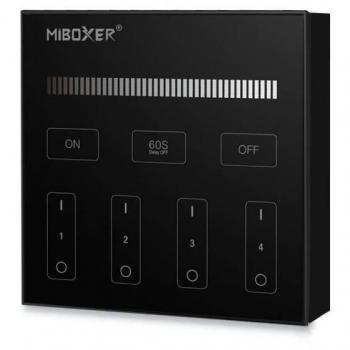 Mando 4 zonas mono táctil B1 negro - Control remoto para sistemas de iluminación, regulación RF 2,4GHz, diseño elegante y funcional, permite el control de hasta cuatro zonas de forma independiente