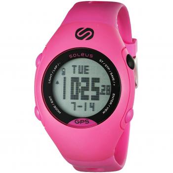 Soleus GPS - Mini reloj de corredor con monitor de actividad física y de salud, rosa/negro