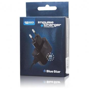 Cargador USB Premium Bluestar 2A con Cable Micro-USB Negro