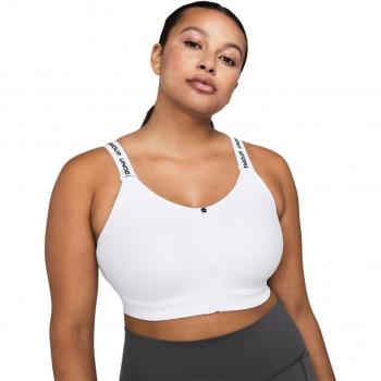 Under Armour Infinity High Zip 2.0 Bra - Sujetador deportivo de mujer, soporte alto, color blanco, talla S/A-C