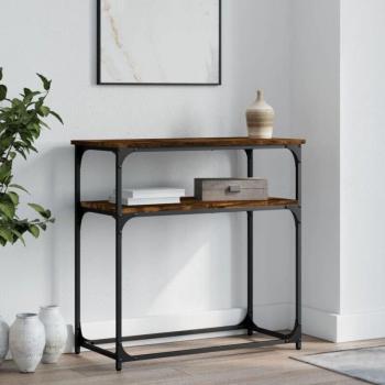 Mesa Consola de Madera de Ingeniería Roble Ahumado 75x35,5x75 cm