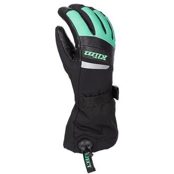 KLIM Guantes de Nieve Radiate para Mujer - Negro-Menta, tipo Gauntlet, talla XL