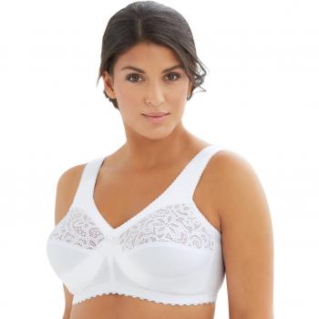 Glamorise MagicLift Cotton Full Coverage Support Bra - White 46-H