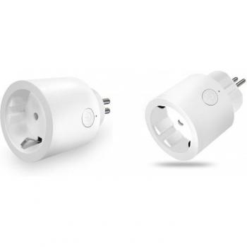 Pack de 2 Enchufes Inteligentes Wi-Fi Redondos, Control por Voz, Compatibles con iOS y Android