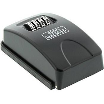 BURG-WÄCHTER Caja fuerte para llaves con código numérico de 4 dígitos para exterior e interior, Segura, Montaje de pared, Key Safe 20 SB, Negro
