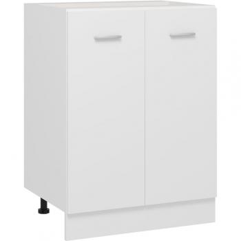 Armario inferior de cocina de aglomerado blanco y madera contrachapada, dimensiones 60x46x81,5 cm