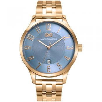 Reloj Mark Maddox Canal tres agujas de acero con ip dorado y brazalete HM7145-35 (Ø 43 mm)