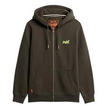 Sudadera con capucha Superdry Essential Logo Full Zip verde caqui - XL