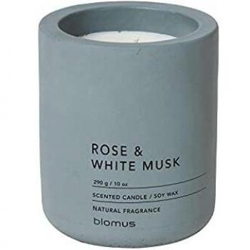 Vela Perfumada Blomus Fraga L Cera de Soja Hormigón 55 horas Rosa y Almizcle Blanco