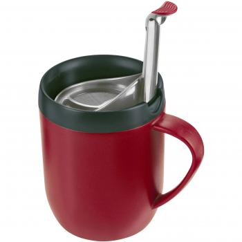 Zyliss E990002 Hot Mug Cafetera | Plástico/Silicona | Rojo | Taza Café de Viaje Aislada/Filtro Para Café Molido/Taza Con Tapa/Copa de Camping | Apto Para Lavavajillas | 5 Años de garantía