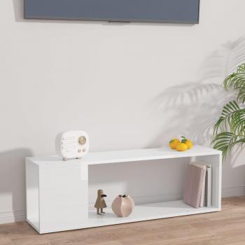 Mueble Bajo De Tv Bora Bora Repisa Superior + Inferior Blanco Brilo 32X100x24 Cm