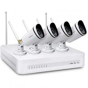 Kit de Videovigilancia Wi-Fi Full HD 4 Cámaras IP Bullet con NVR 4 Canales y 1TB
