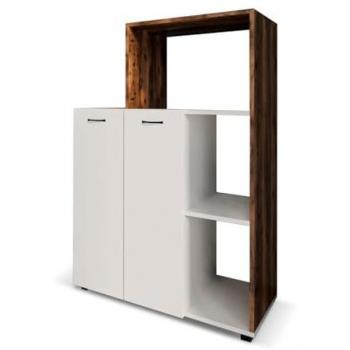Armario Multiusos Catter House Delfos 123 de 90x41x123cm con 3 Compartimentos, 2 Puertas y 1 Balda Interior de Altura Ajustable