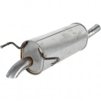 Silenciador trasero Bosal 185-197 con piezas de montaje incluidas, diseñado para vehículos específicos, fabricado en acero inoxidable, resistente a la corrosión, fácil instalación y cumplimiento de normativas de ruido