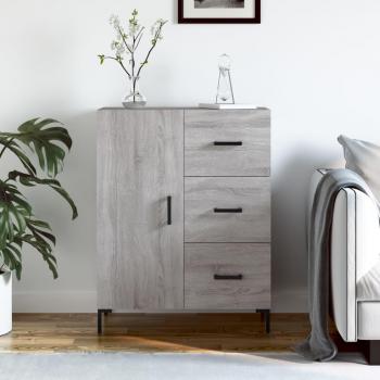 Aparador de madera de ingeniería 69,5x34x90 cm en color gris Sonoma, mueble de almacenaje para salón, buffet y armario auxiliar