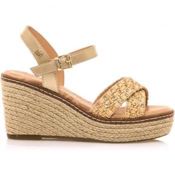 MTNG - Sandalias de cuña mujer claire beige