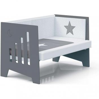 Cuna de colecho 3 en 1 Alondra Omni XL (70 x 140 cm) convertible en escritorio, color gris marengo