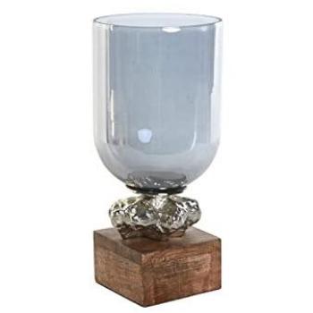 Portavelas DKD Home Decor 16,5 x 16,5 x 38,5 cm Cristal Aluminio