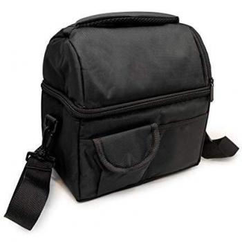 NERTHUS FIH 668 Bolsa termica Porta Alimentos con Doble Piso Color Negro