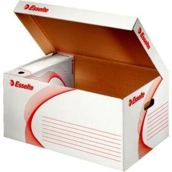 Contenedor Archivador A4 con Tapa Abatible de Cartón Corrugado Blanco - Pack de 10