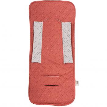 Baby Bites ORIGINAL - Colchoneta para cochecito CORAL y BEIGE - Reversible