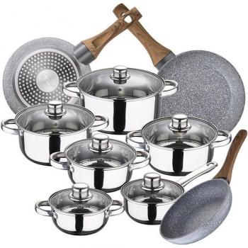 Batería de Cocina 12 Piezas San Ignacio Cassel en Acero Inoxidable y Aluminio Forjado Daimiel