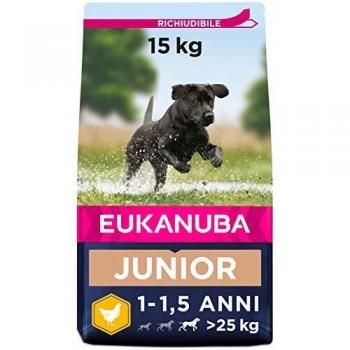 Eukanuba Alimento seco para perros jóvenes de raza grande, rico en pollo fresco 15 kg