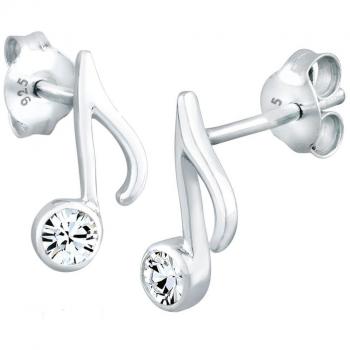Pendientes 'Nota Musical' de Cristales en Plata 925 para Mujer