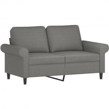vidaXL Compact Dark Grey Fabric 2-Seater Sofa 120 cm