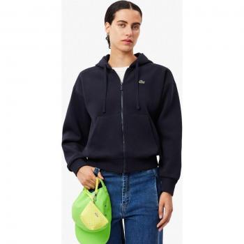 Lacoste Women's Reversible Piqué Zip-Up Hoodie - Chic Blue, Size XL