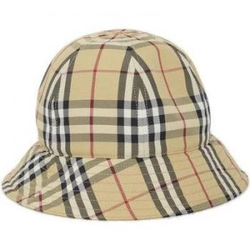 Burberry Women's Check Motif Nylon Bucket Hat in Beige | Size Small | 8071150A7028