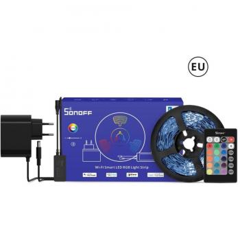 Tira LED Inteligente RGB Sonoff L2 Lite 5 Metros con control remoto Bluetooth y fuente de alimentación, 300 LM