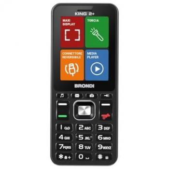 Teléfono Móvil Brondi King 2+ Dual SIM Negro, Fácil Uso y Funciones Esenciales