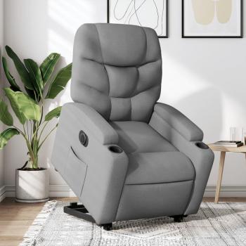 Sillón eléctrico reclinable elevable de tela gris claro Vidaxl