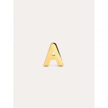 Pendiente Individual Singularu Letter - Letra A en Plata de Ley 925 con Baño de Oro de 18 Kt.