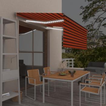 Tienda Automática LED con Sensor de Viento 3x2,5m Naranja Marrón