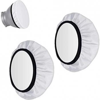 Selens 2X Calcetín Difusor Blanco Suave 18CM para Reflector Estroboscópico de Estudio, Bengala, Retrato, Fotografía de Producto, Grabación de Video