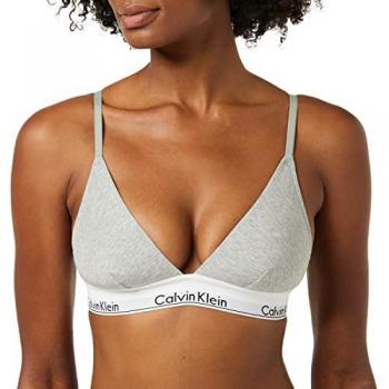 Calvin Klein Women's Modern Cotton Triangle Bra, Grey Heather, Size S