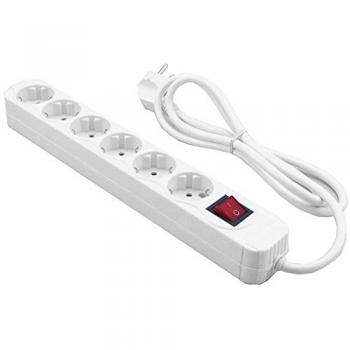 MediaRange MRCS206 base múltiple 1,4 m 6 salidas AC Blanco - Bases múltiples