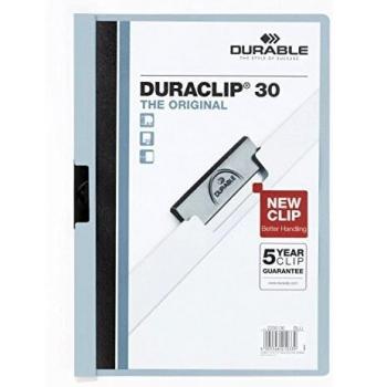 DURABLE Lot de 5 Chemises à clip DURACLIP ORIGINAL 30 A4 Bleu clair